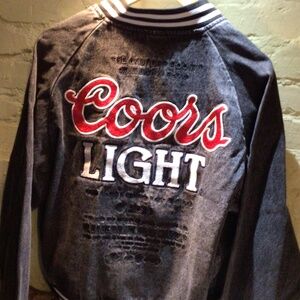 NEw! Rare The Laundry Room denim Coors Bomber